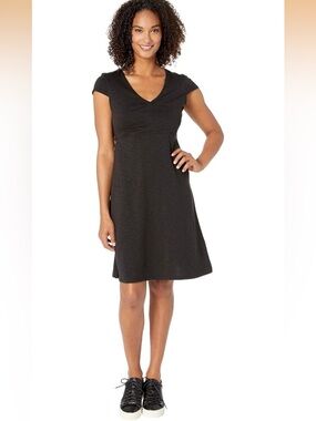 Toad&Co Midi Dress with Tie | XS | Heathered Navy